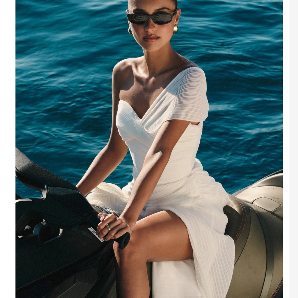 Meshki White Off-Shoulder Dress